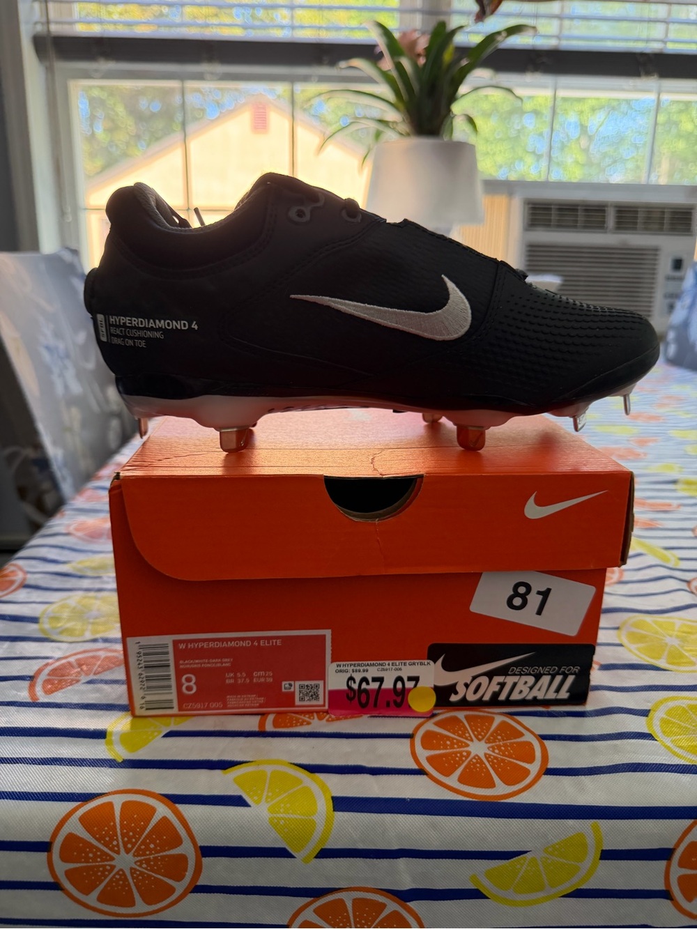 Nike Black/White Hyperdiamond 4 Elite Softball Cleats